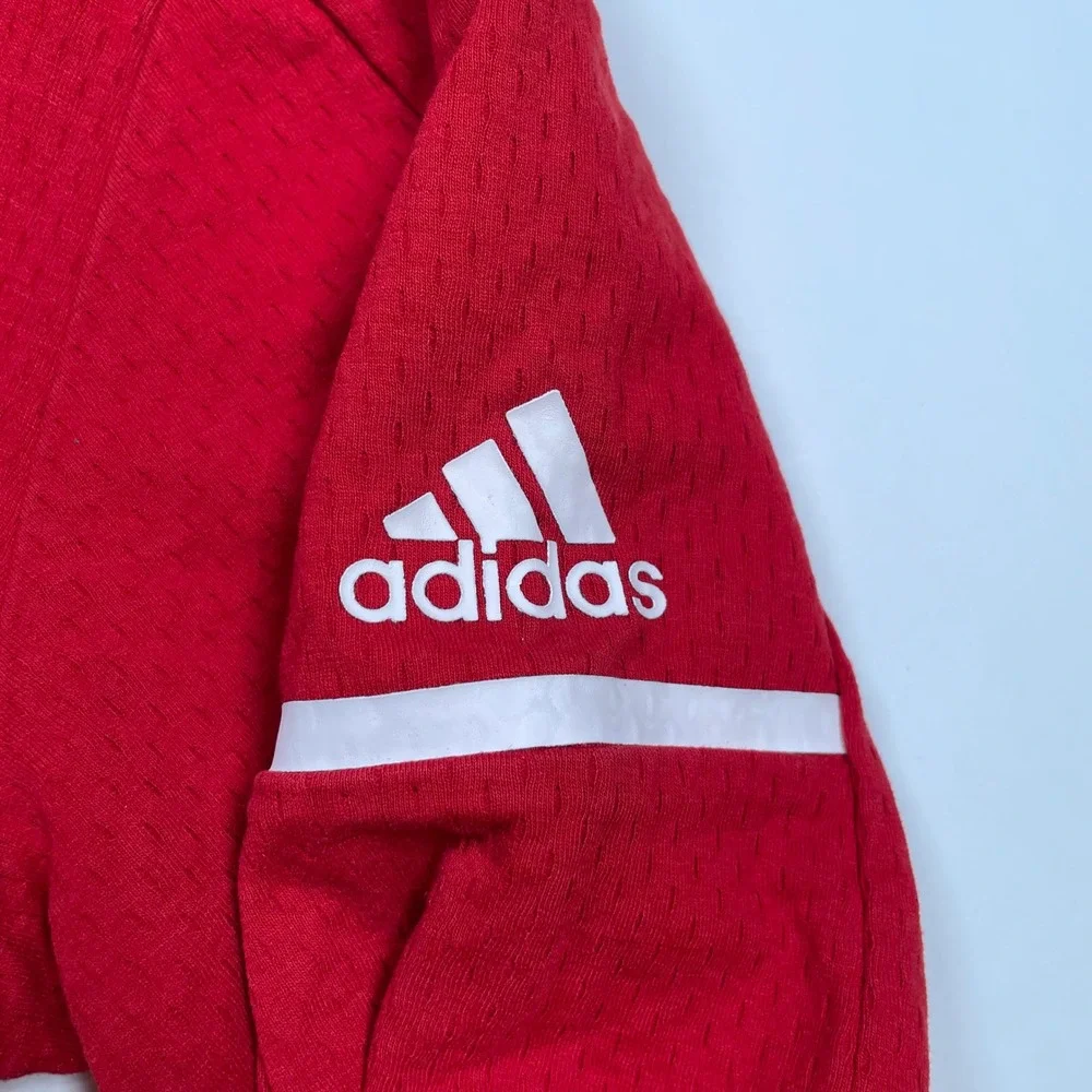 Adidas Nebraska Cornhuskers Climalite Hoodie Mens Medium Red Mesh Sweatshirt